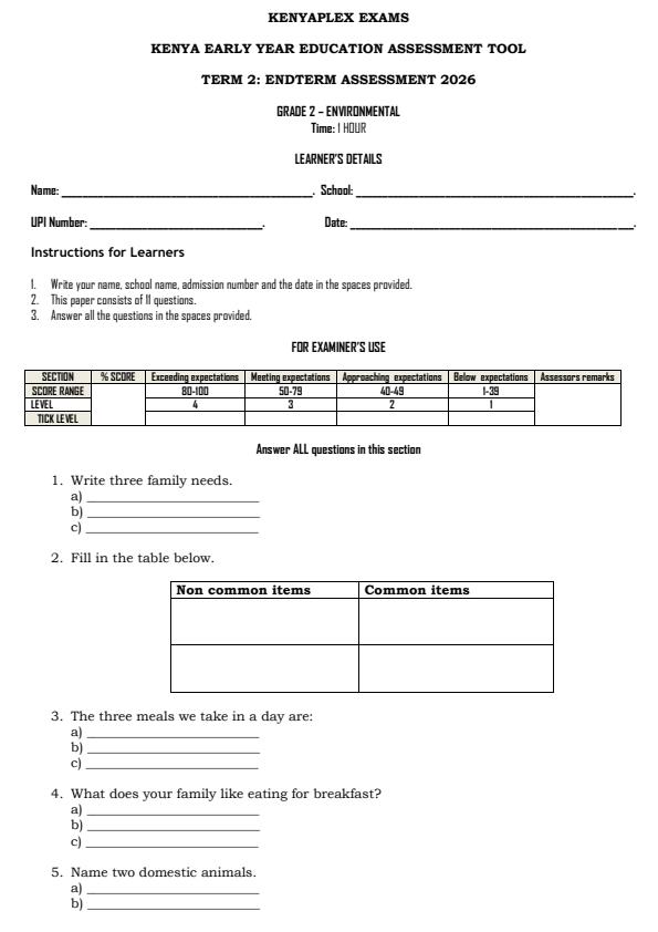 Preview page Grade-2-Environmental-Activities-End-Term-2-Exam-2026_6020_0.jpg
