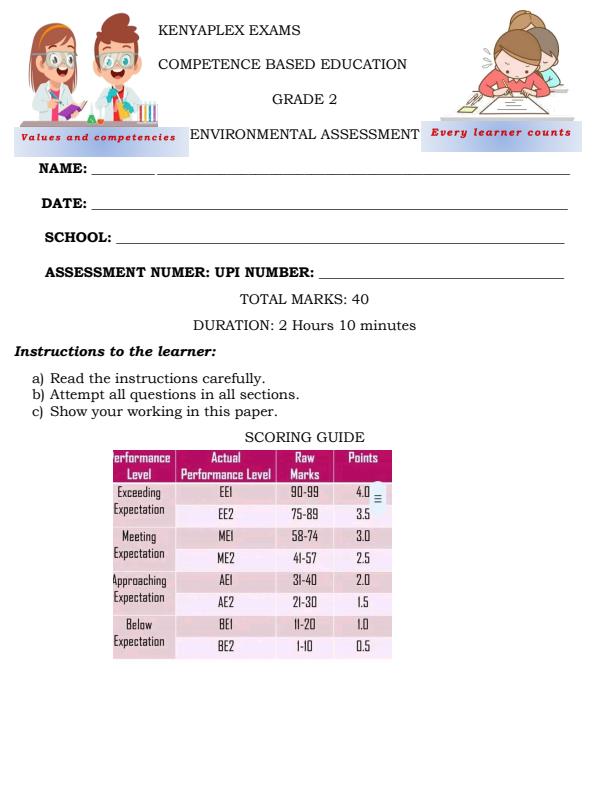 Preview page Grade-2-Environmental-Activities-End-of-Term-2-Exam-2025_4342_0.jpg