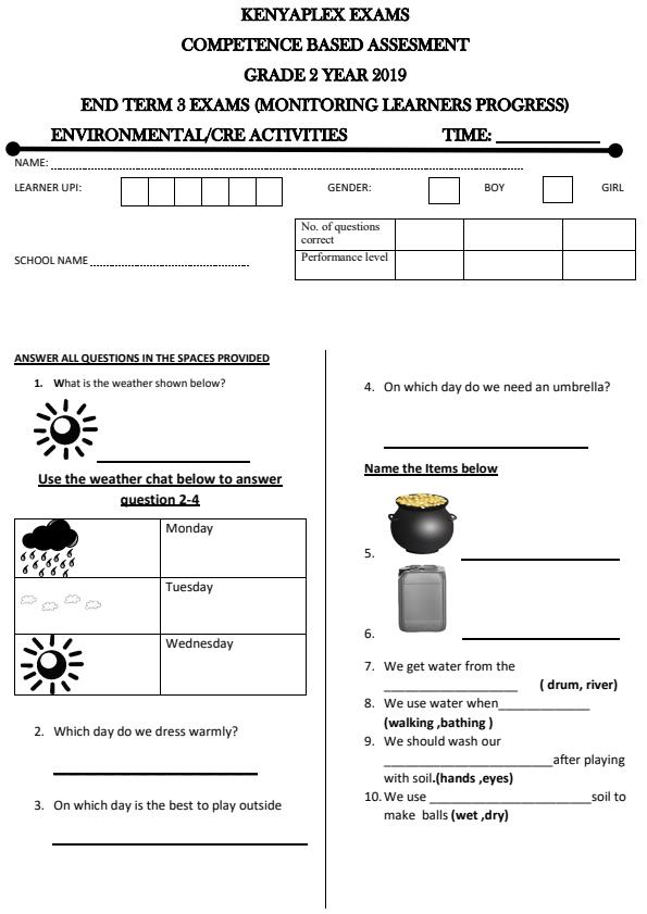 Preview page Grade-2-Environmental-Activities-End-of-Term-3-Examination-2019_412_0.jpg