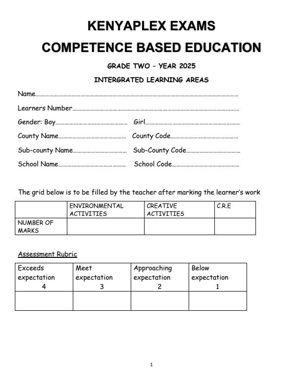 Preview page Grade-2-Environmental-Activities-Mid-Term-2-Exam-2025_4137_0.jpg