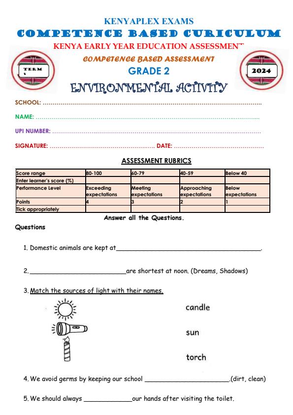 Preview page Grade-2-Environmental-Activities-Mid-Term-3-Exam-2024_3113_0.jpg
