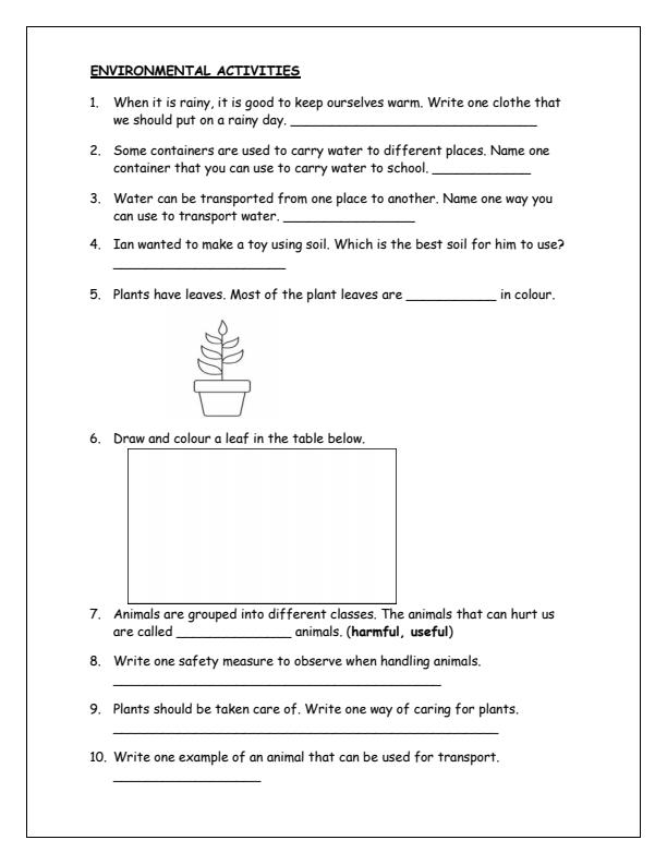 Preview page Grade-2-Environmental-Activities-Term-2-Opener-Exam-2025_3988_1.jpg