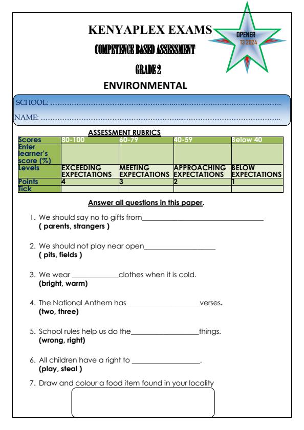 Preview page Grade-2-Environmental-Activities-Term-3-Opener-Exam-2024_2969_0.jpg