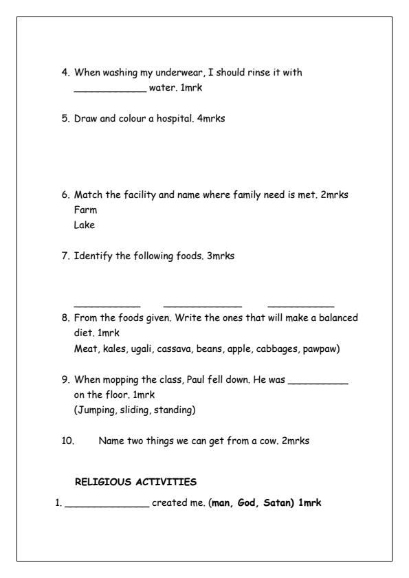 Preview page Grade-2-Environmental-and-Religious-Activities-Mid-Term-1-Exam-2025_3637_1.jpg