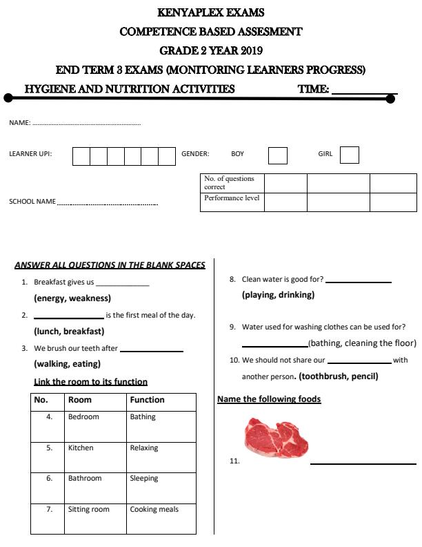 Preview page Grade-2-Hygiene-and-Nutrition-End-of-Term-3-Examination-2019_413_0.jpg