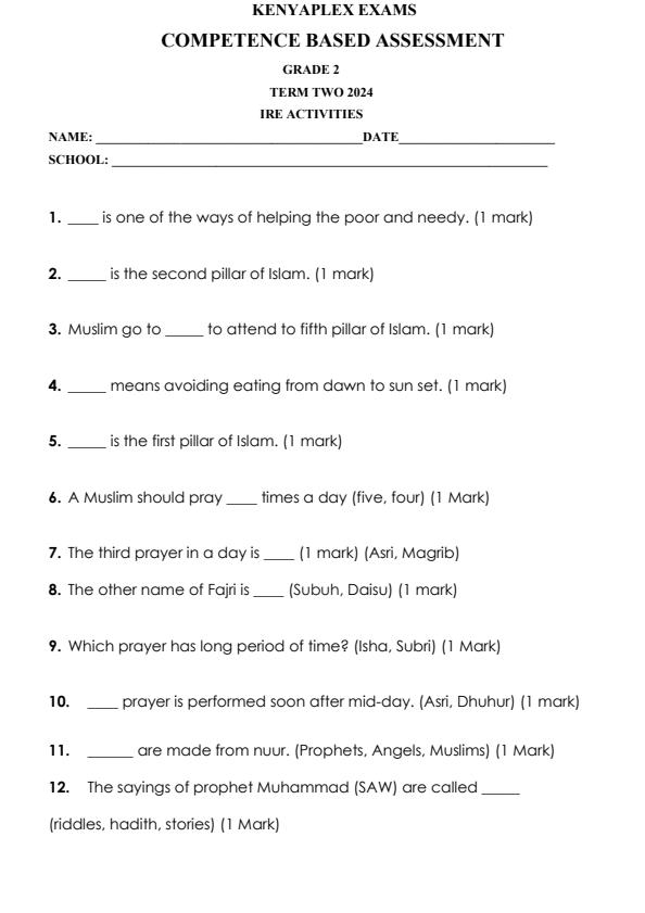Preview page Grade-2-IRE-Activities-End-of-May-Assessment-Test-2024_2567_0.jpg