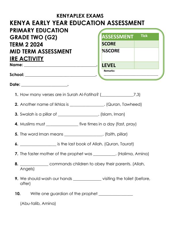 Preview page Grade-2-IRE-Activities-Mid-Term-2-Exam-2024_2637_0.jpg