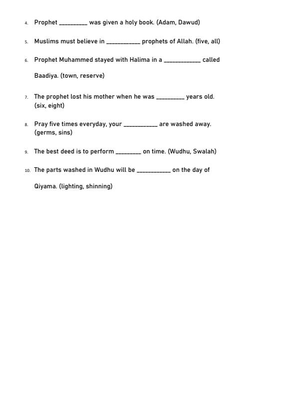 Preview page Grade-2-Islamic-Religious-Education-Term-3-Opener-Exam-2026_6452_1.jpg