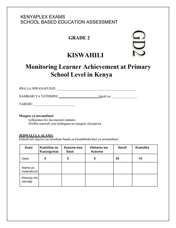 Preview page Grade-2-Kiswahili-Activities-Term-2-Opener-Exam-2025_3990_0.jpg