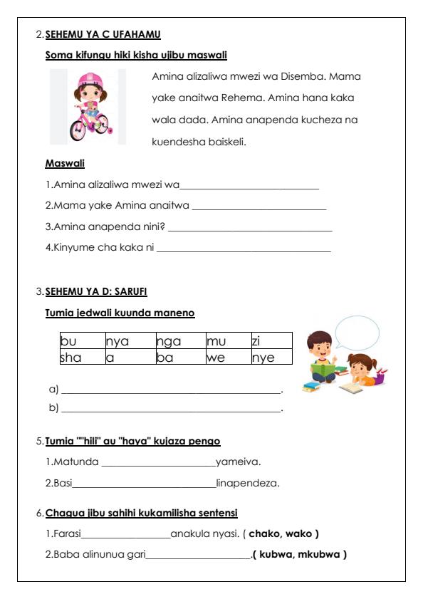 Preview page Grade-2-Kiswahili-Activities-Term-3-Opener-Exam-2024_2971_1.jpg