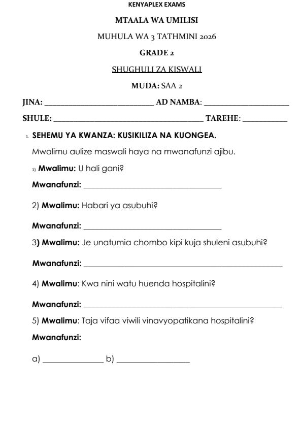 Preview page Grade-2-Kiswahili-End-Term-3-Set-2-Exam-2026_7129_0.jpg