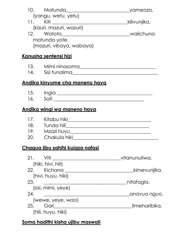 Preview page Grade-2-Kiswahili-Term-2-Opener-Exam-2024_2424_1.jpg