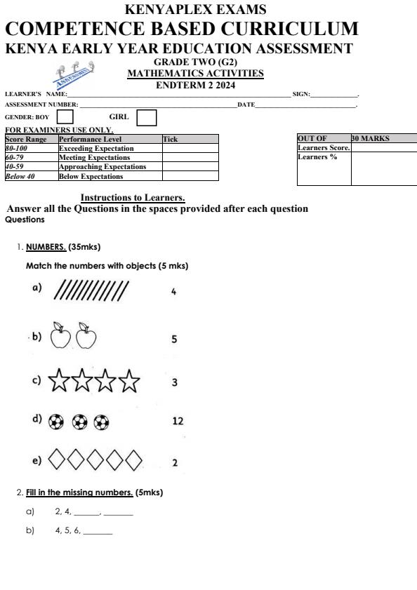Preview page Grade-2-Mathematics-Activities-End-of-Term-2-Examination-2024_2857_0.jpg