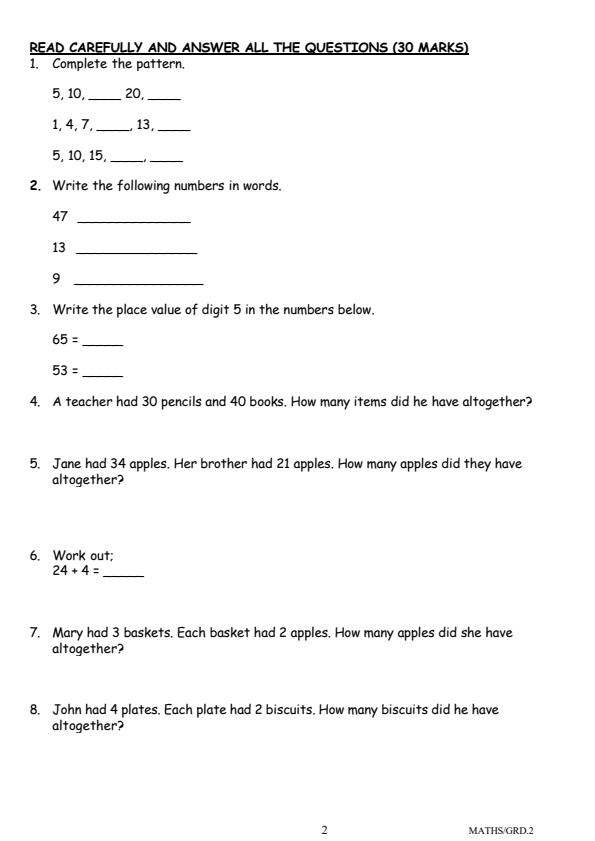 Preview page Grade-2-Mathematics-Activities-End-of-Term-3-Exam-2025_4795_1.jpg