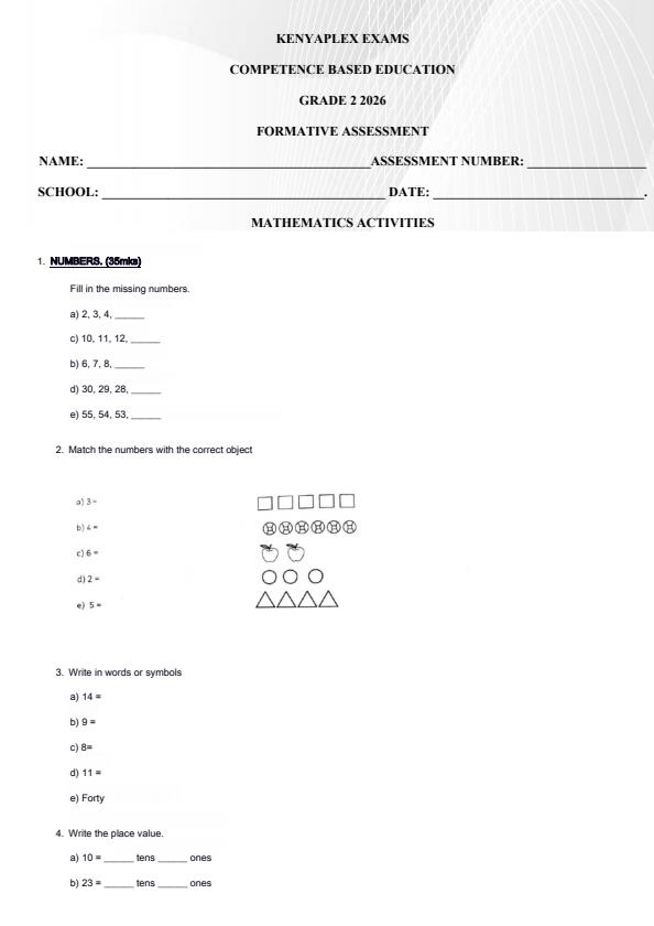 Preview page Grade-2-Mathematics-Activities-Term-2-Opener-Exam-2026_5539_0.jpg