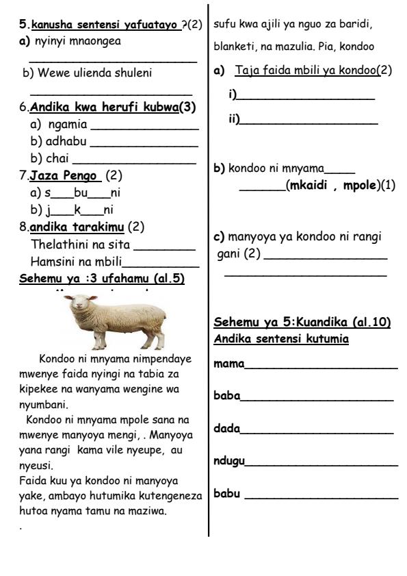 Preview page Grade-2-Shughuli-za-Kiswahili-July-Assessment-Examination-2026_6313_1.jpg