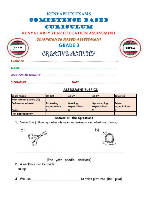 Preview page Grade-3-Creative-Activities-Mid-Term-3-Exam-2024_3118_0.jpg