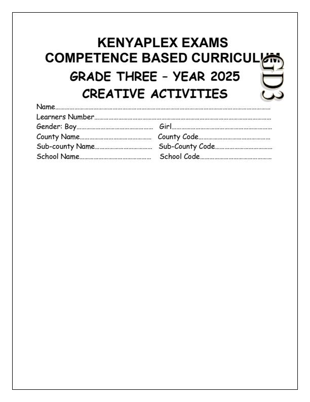 Preview page Grade-3-Creative-Activities-Term-2-Opener-Exam-2025_3993_0.jpg