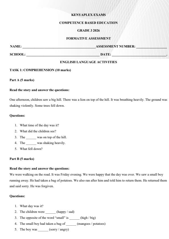 Preview page Grade-3-English-Activities-Term-2-Opener-Exam-2026_5540_0.jpg