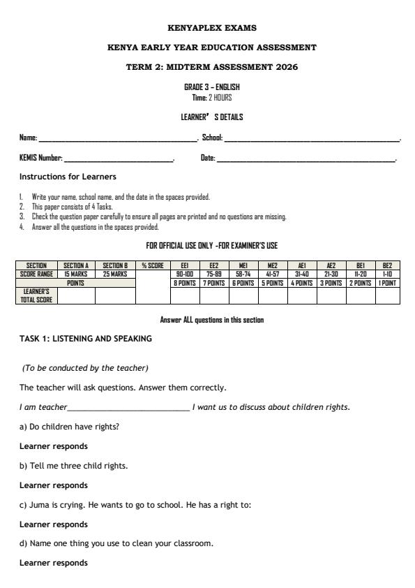 Preview page Grade-3-English-Mid-Term-2-Exam-2026_5807_0.jpg