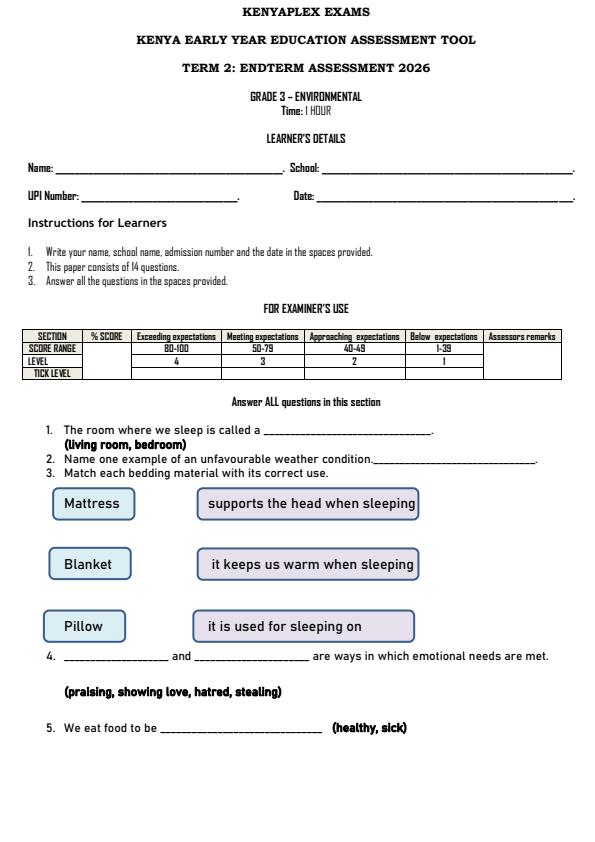 Preview page Grade-3-Environmental-Activities-End-Term-2-Exam-2026_6027_0.jpg