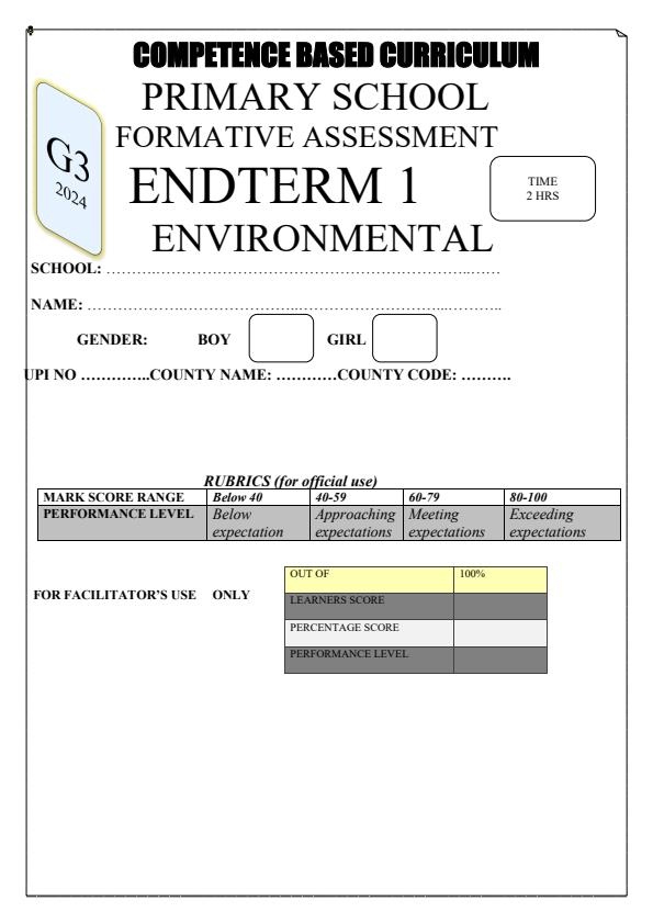 Preview page Grade-3-Environmental-Activities-End-of-Term-1-Exam-2024_2180_0.jpg