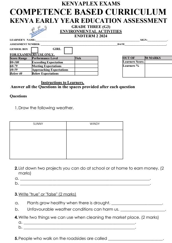 Preview page Grade-3-Environmental-Activities-End-of-Term-2-Examination-2024_2860_0.jpg