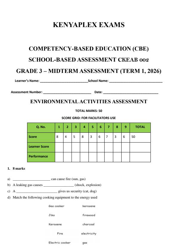 Preview page Grade-3-Environmental-Activities-Mid-Term-1-Exam-2026_5207_0.jpg