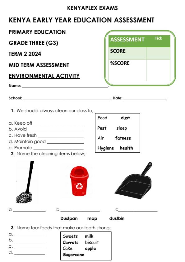 Preview page Grade-3-Environmental-Activities-Mid-Term-2-Exam-2024_2643_0.jpg