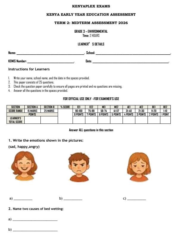 Preview page Grade-3-Environmental-Activities-Mid-Term-2-Exam-2026_5808_0.jpg