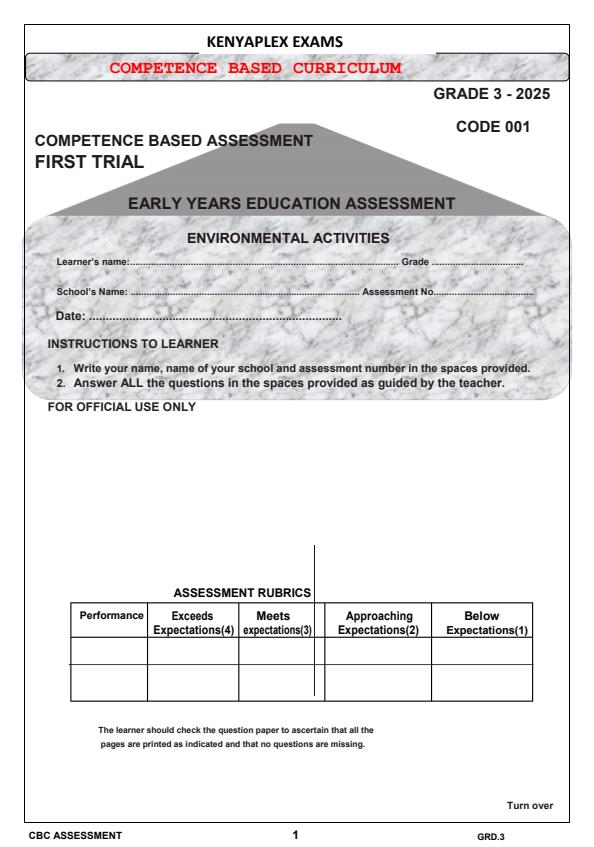 Preview page Grade-3-Environmental-Activities-Term-1-Opener-Exam-2025_3501_0.jpg