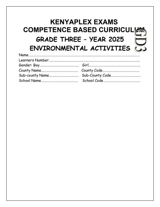 Preview page Grade-3-Environmental-Activities-Term-2-Opener-Exam-2025_3995_0.jpg