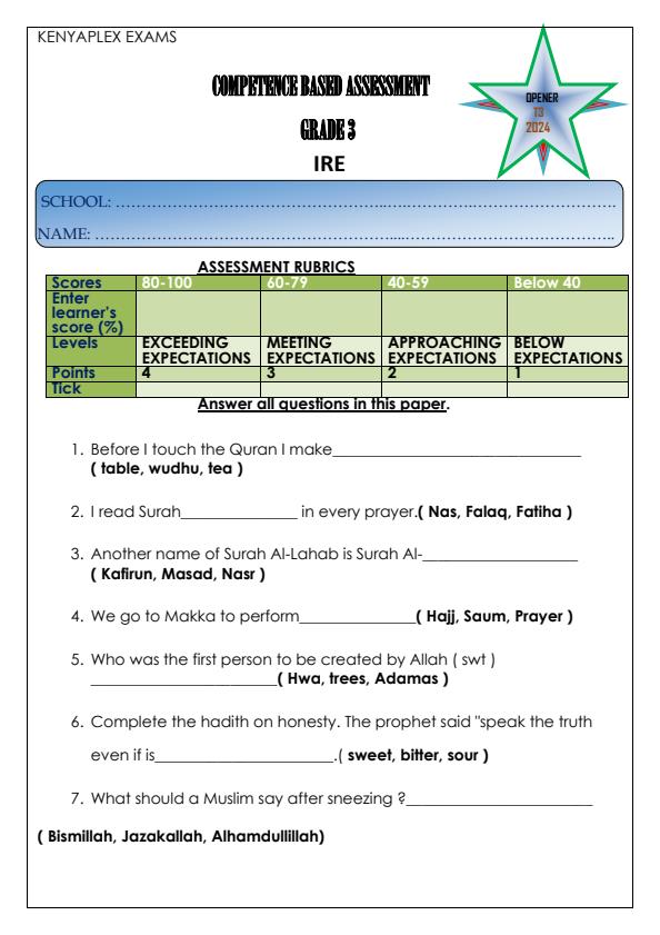 Preview page Grade-3-IRE-Activities-Term-3-Opener-Exam-2024_2977_0.jpg