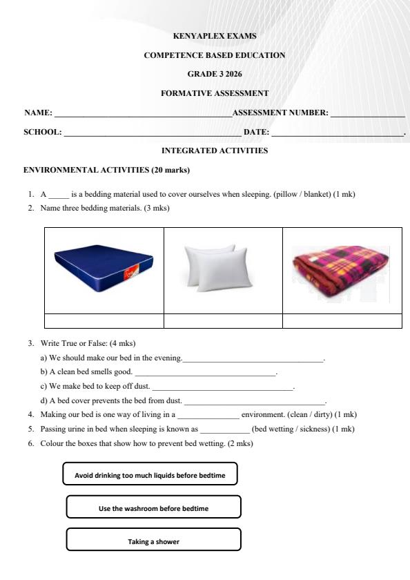 Preview page Grade-3-Integrated-Activities-Term-2-Opener-Exam-2026_5541_0.jpg