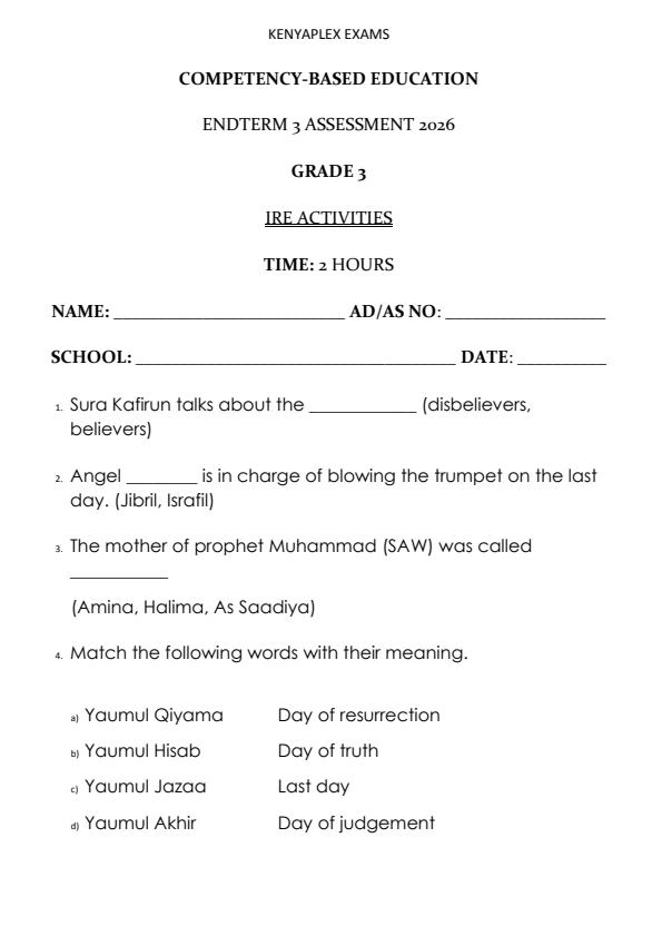 Preview page Grade-3-Islamic-Religious-Education-End-Term-3-Set-2-Exam-2026_7087_0.jpg