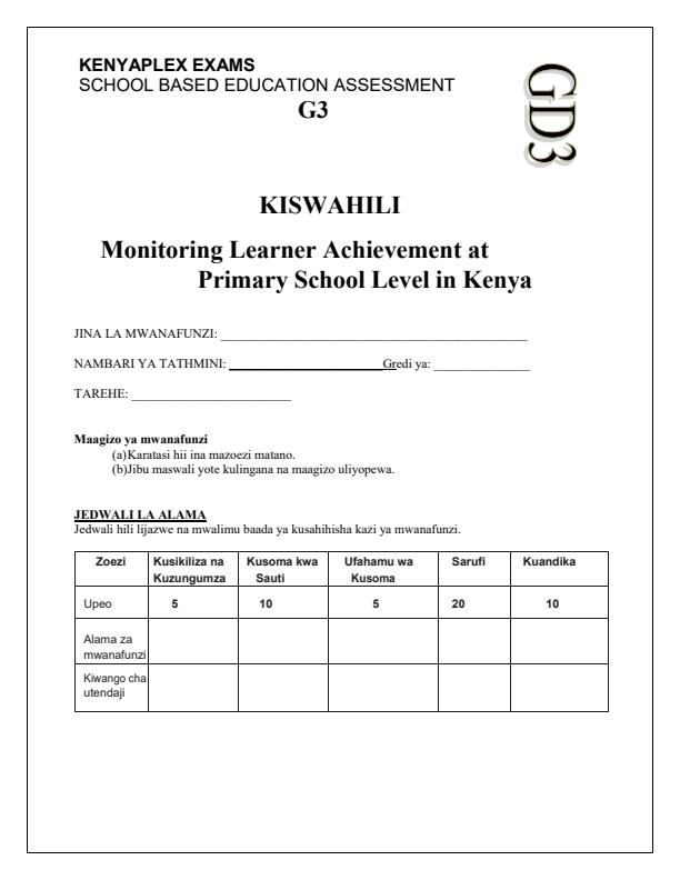 Preview page Grade-3-Kiswahili-Activities-Term-2-Opener-Exam-2025_3997_0.jpg