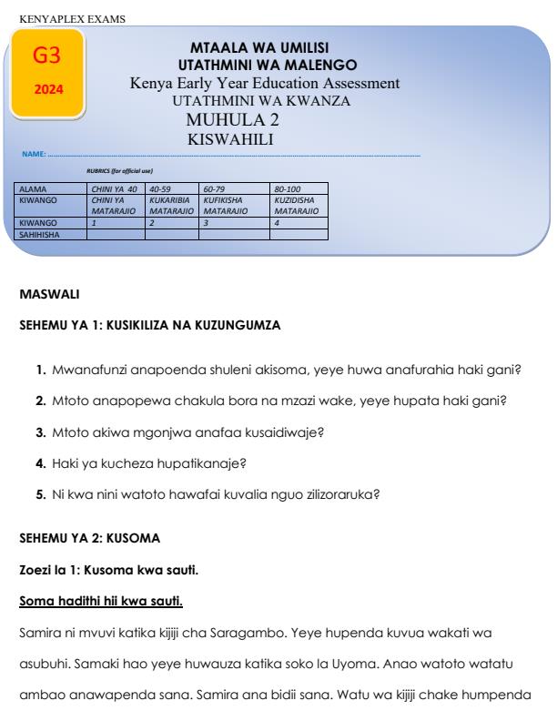 Preview page Grade-3-Kiswahili-Term-2-Opener-Exam-2024_2429_0.jpg