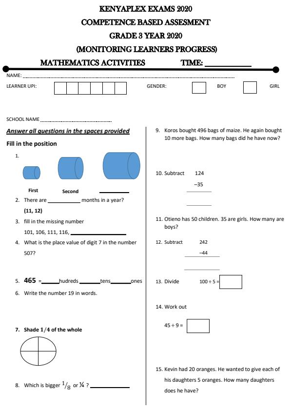 Preview page Grade-3-Mathematics-Activities-Term-1-Opener-Examination-2020_521_0.jpg
