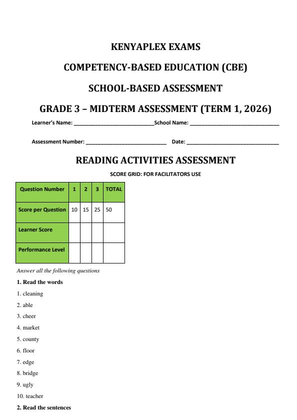 Preview page Grade-3-Reading-Mid-Term-1-Exam-2026_5212_0.jpg