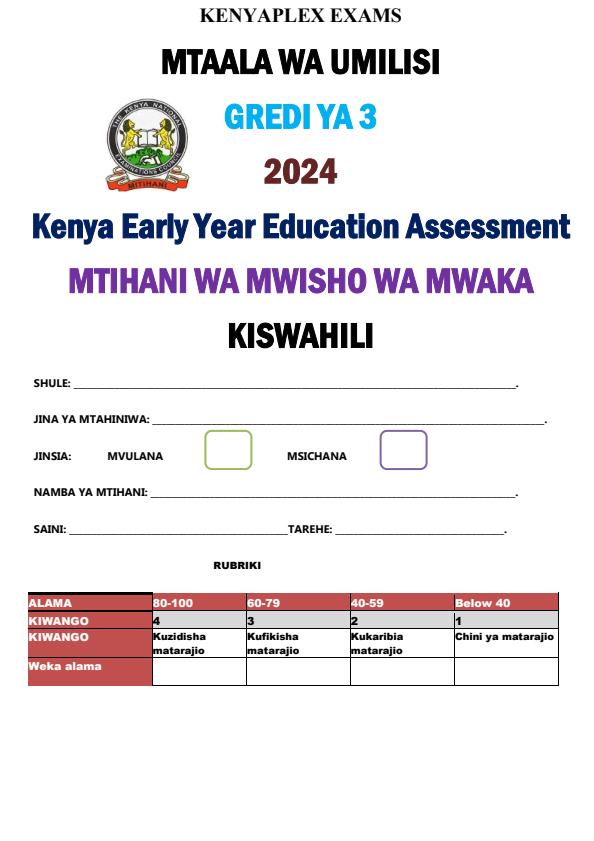 Preview page Grade-3-Shughuli-za-Kiswahili-End-of-Term-3-Examination-2024_3369_0.jpg