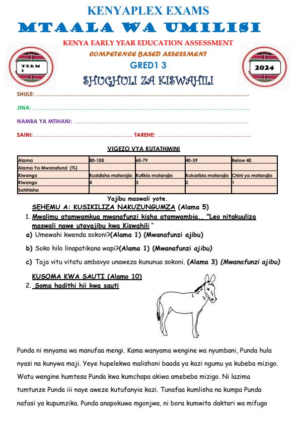 Preview page Grade-3-Shughuli-za-Kiswahili-Mid-Term-3-Exam-2024_3122_0.jpg