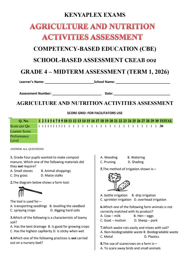 Preview page Grade-4-Agriculture-Mid-Term-1-Exam-2026_5196_0.jpg