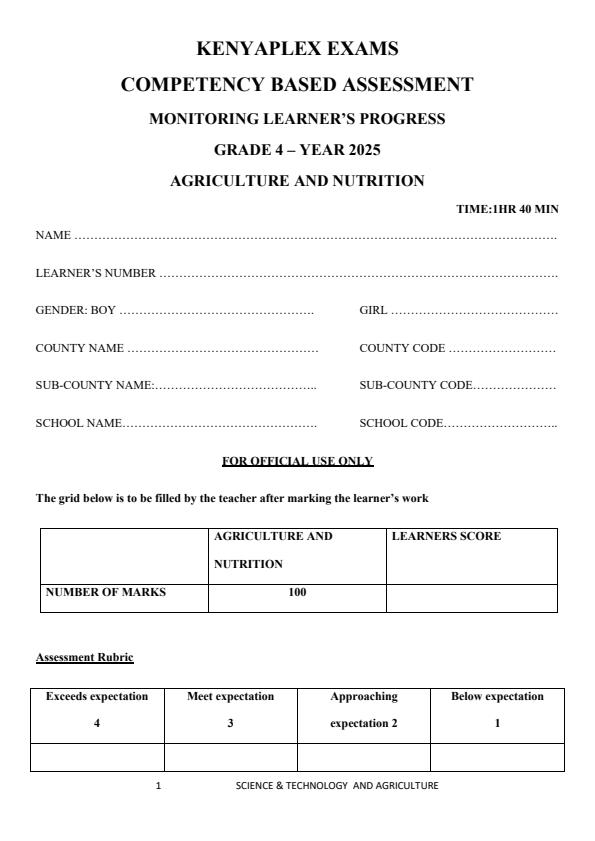 Preview page Grade-4-Agriculture-and-Nutrition-Mid-Term-2-Exam-2025_4194_0.jpg