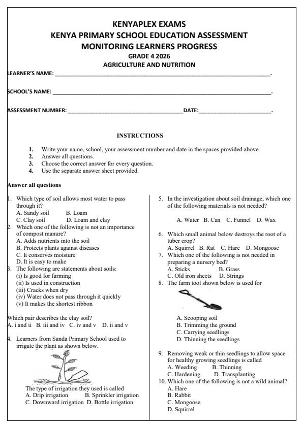 Preview page Grade-4-Agriculture-and-Nutrition-Opener-Exam-Term-1-2026_4945_0.jpg