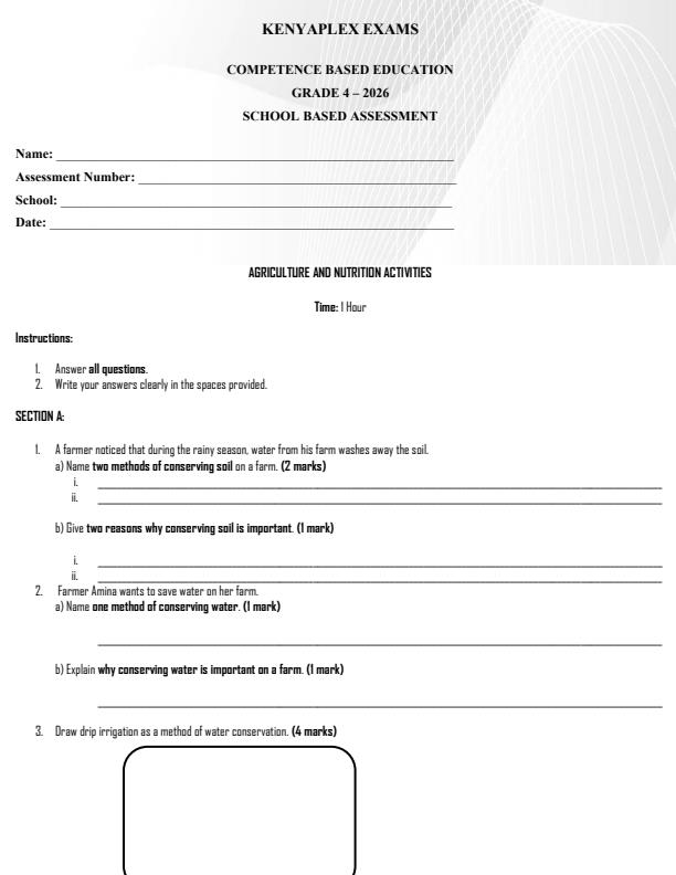 Preview page Grade-4-Agriculture-and-Nutrition-Term-2-Opener-Exam-2026_5544_0.jpg