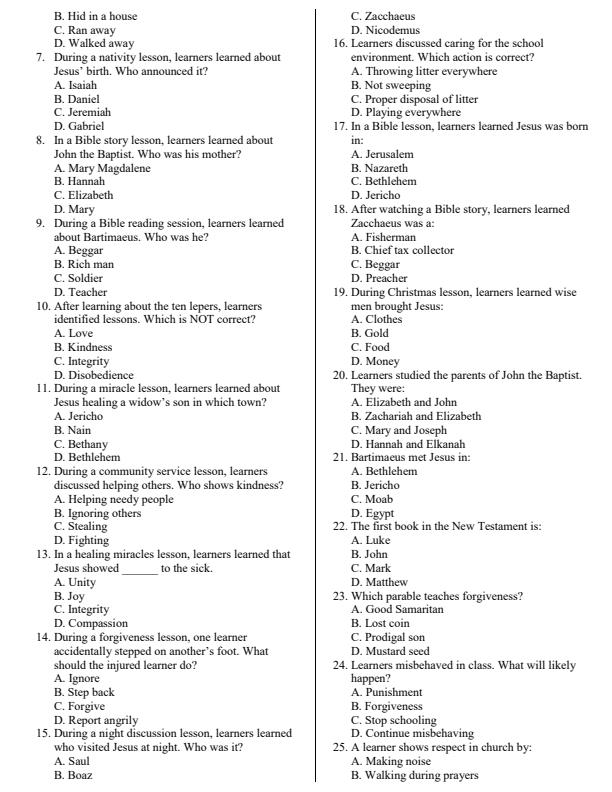 Preview page Grade-4-CRE-July-Assessment-Examination-2026_6274_1.jpg