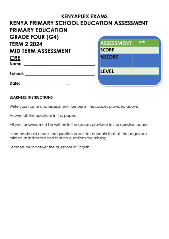 Preview page Grade-4-CRE-Mid-Term-2-Exam-2024_2647_0.jpg