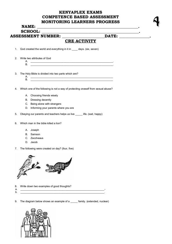 Preview page Grade-4-CRE-Term-2-Opener-Exam-2025_4036_0.jpg