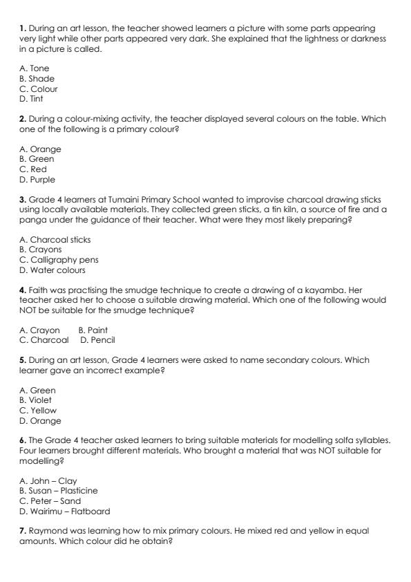 Preview page Grade-4-Creative-Arts-Activity-End-Term-3-Exam-2026_6808_1.jpg
