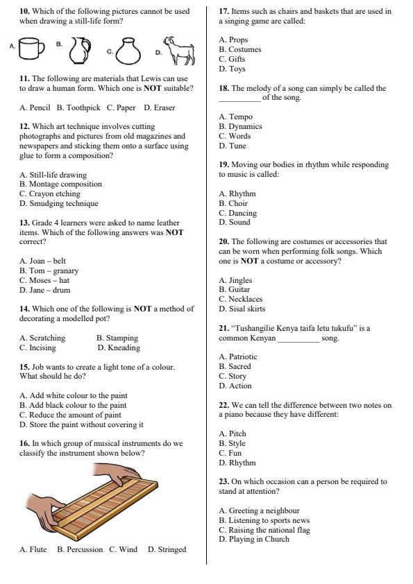 Preview page Grade-4-Creative-Arts-End-Term-3-Set-2-Exam-2026_7068_1.jpg